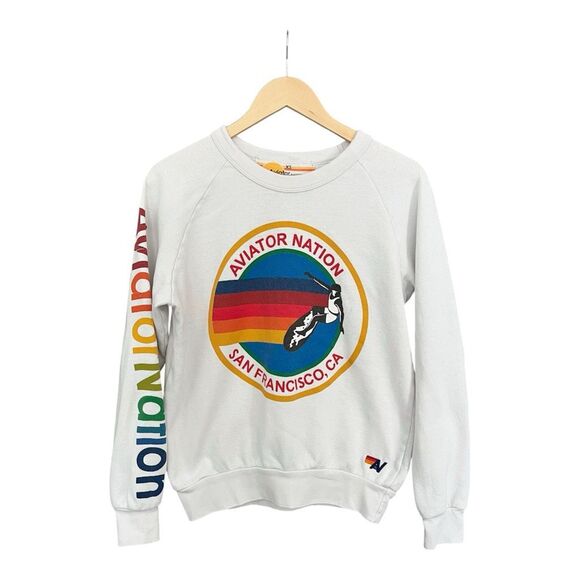 Aviator Nation Pullover White Sweatshirt Size XS - Picture 1 of 7